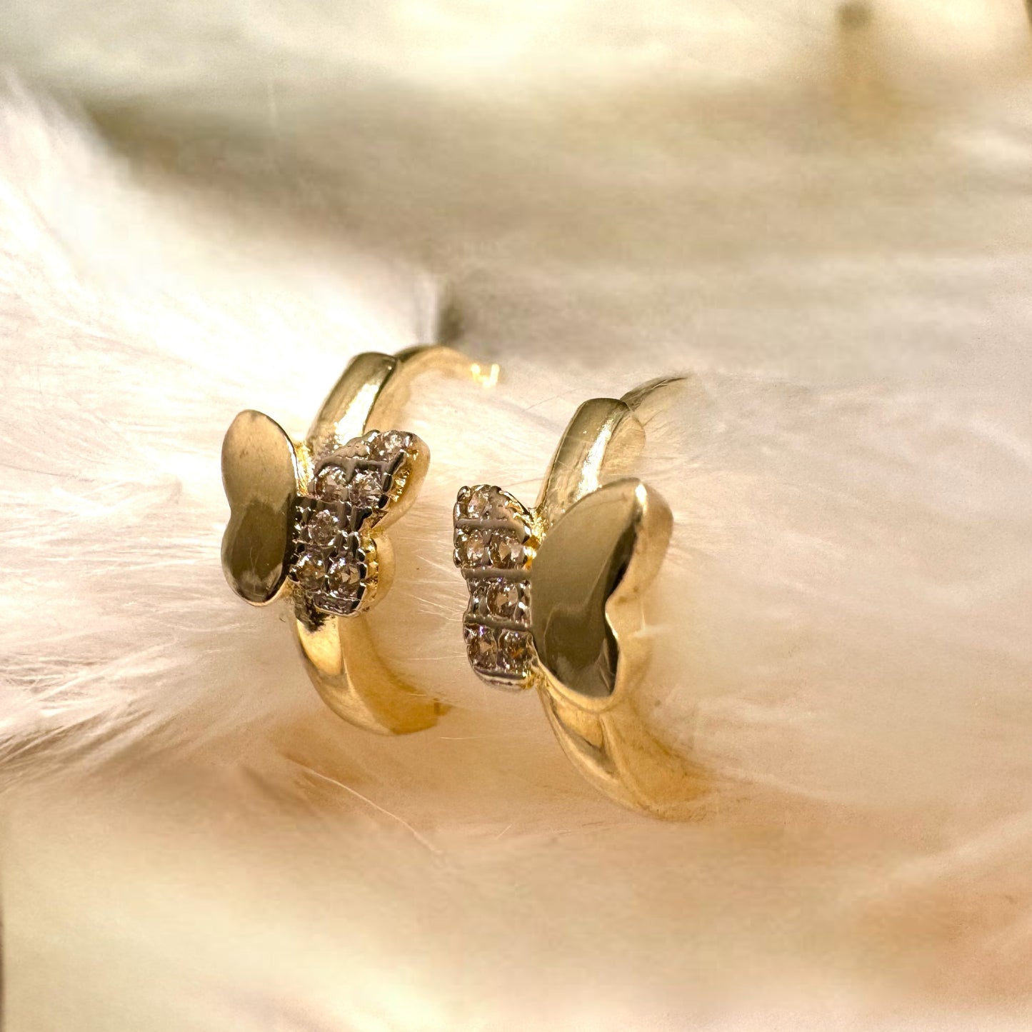 Small Butterfly Hoop Earrings