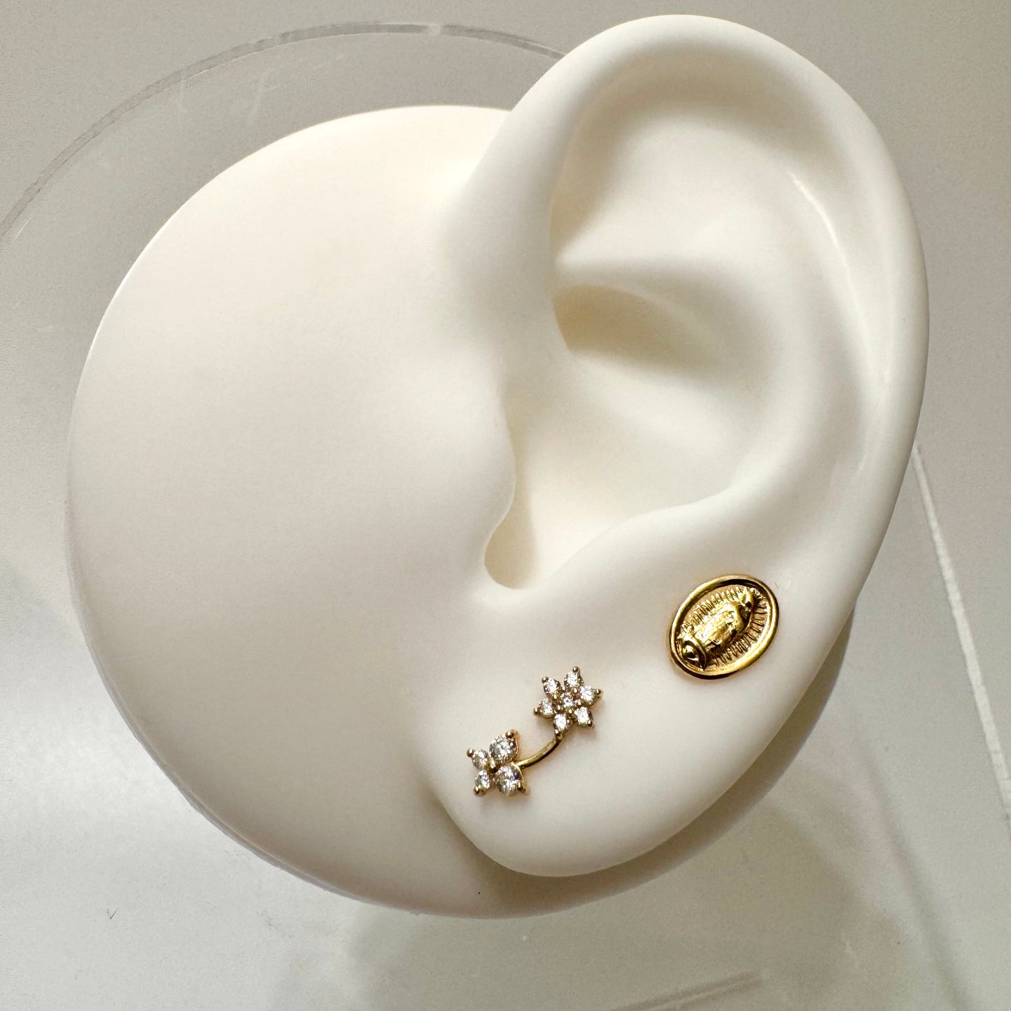 Small Butterfly x flower earrings