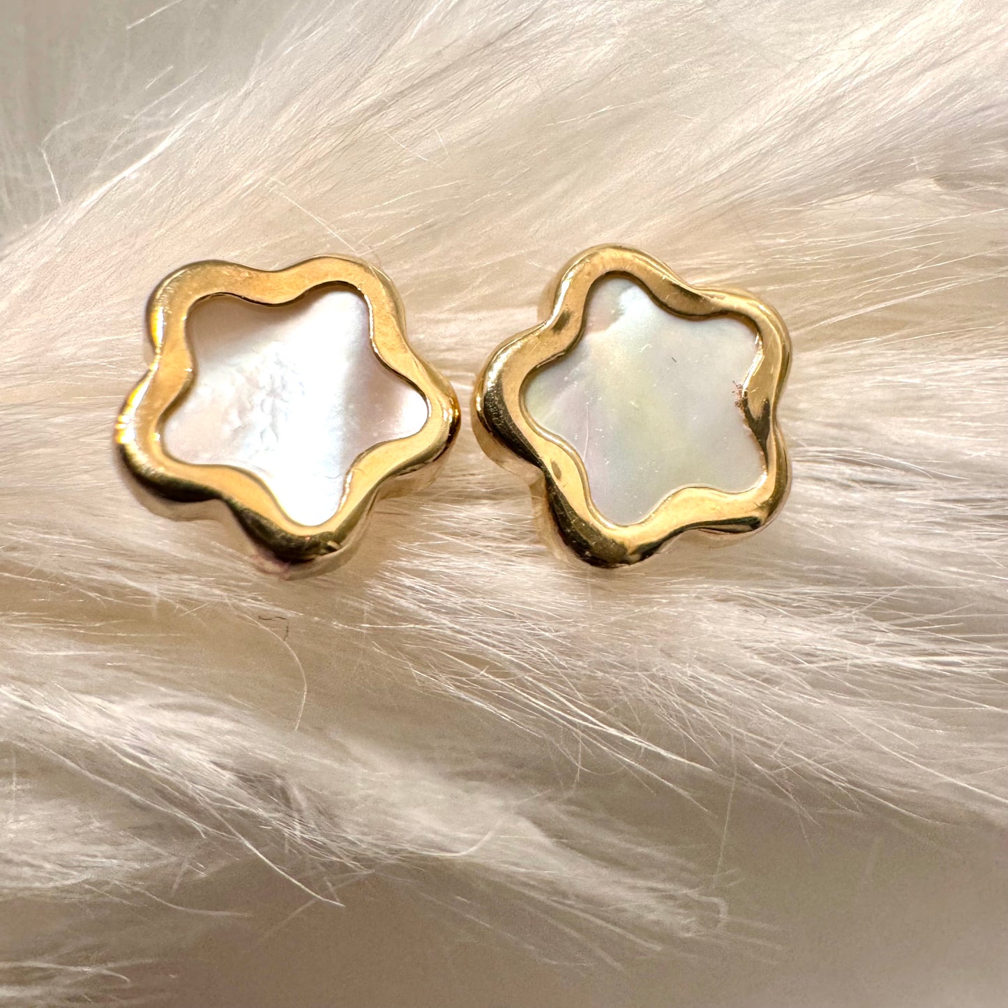 Small White Starry Earrings