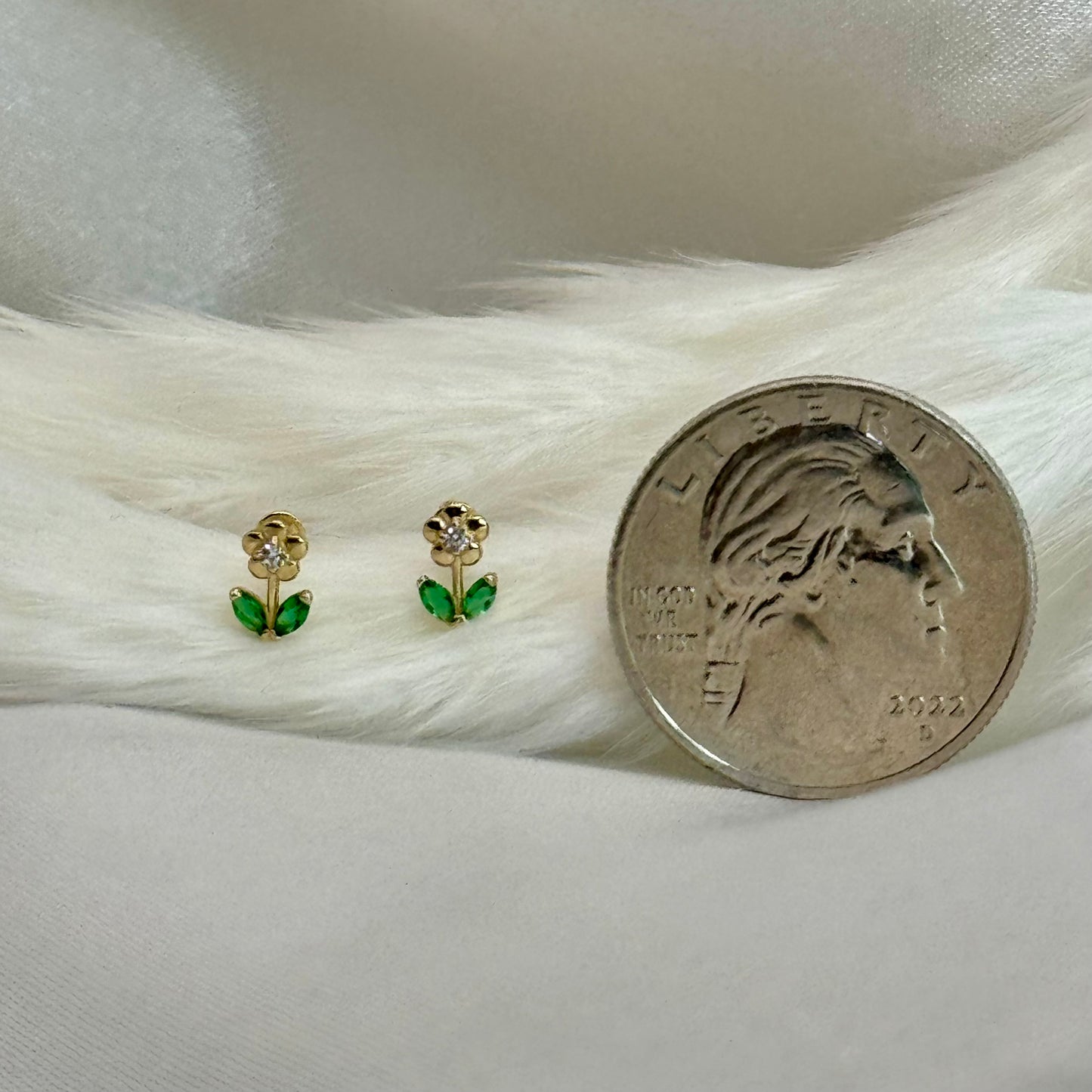 Small Stemmed Flower Earrings