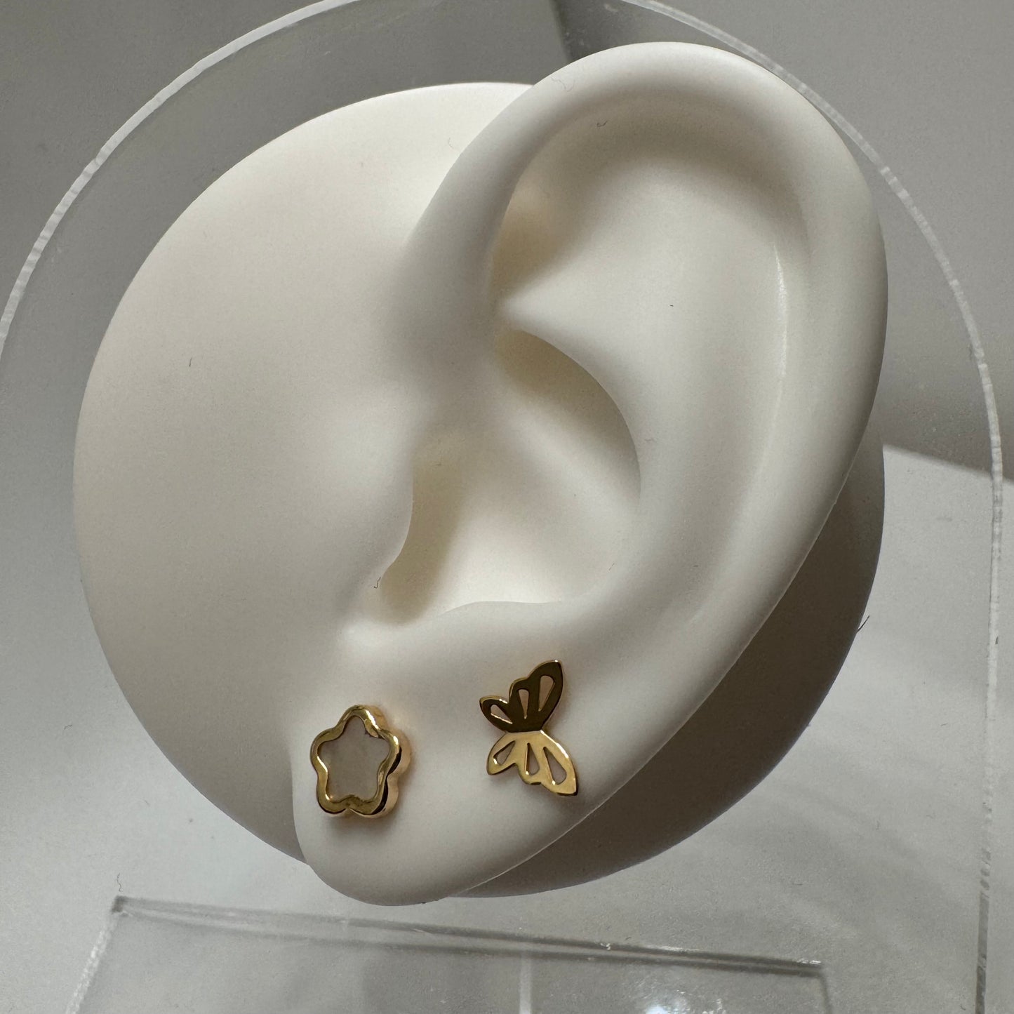 Small White Starry Earrings