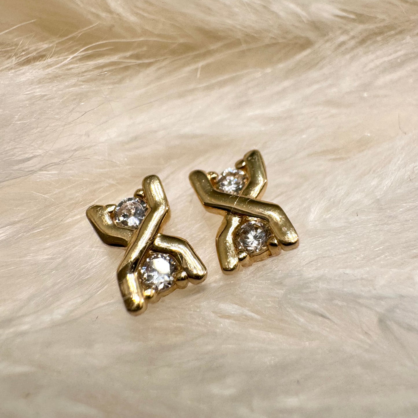 Dainty Hourglass Cz Earrings