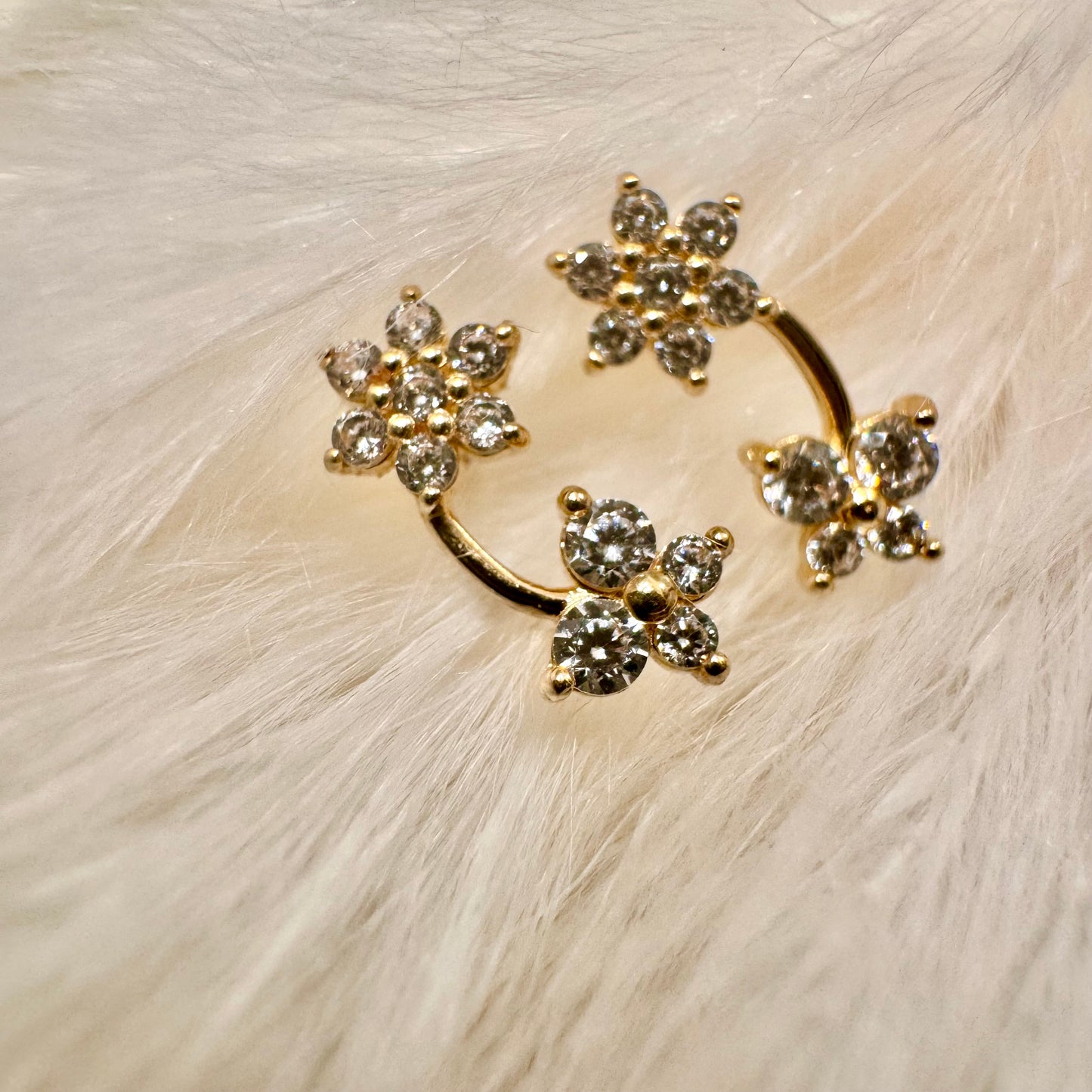 Small Butterfly x flower earrings