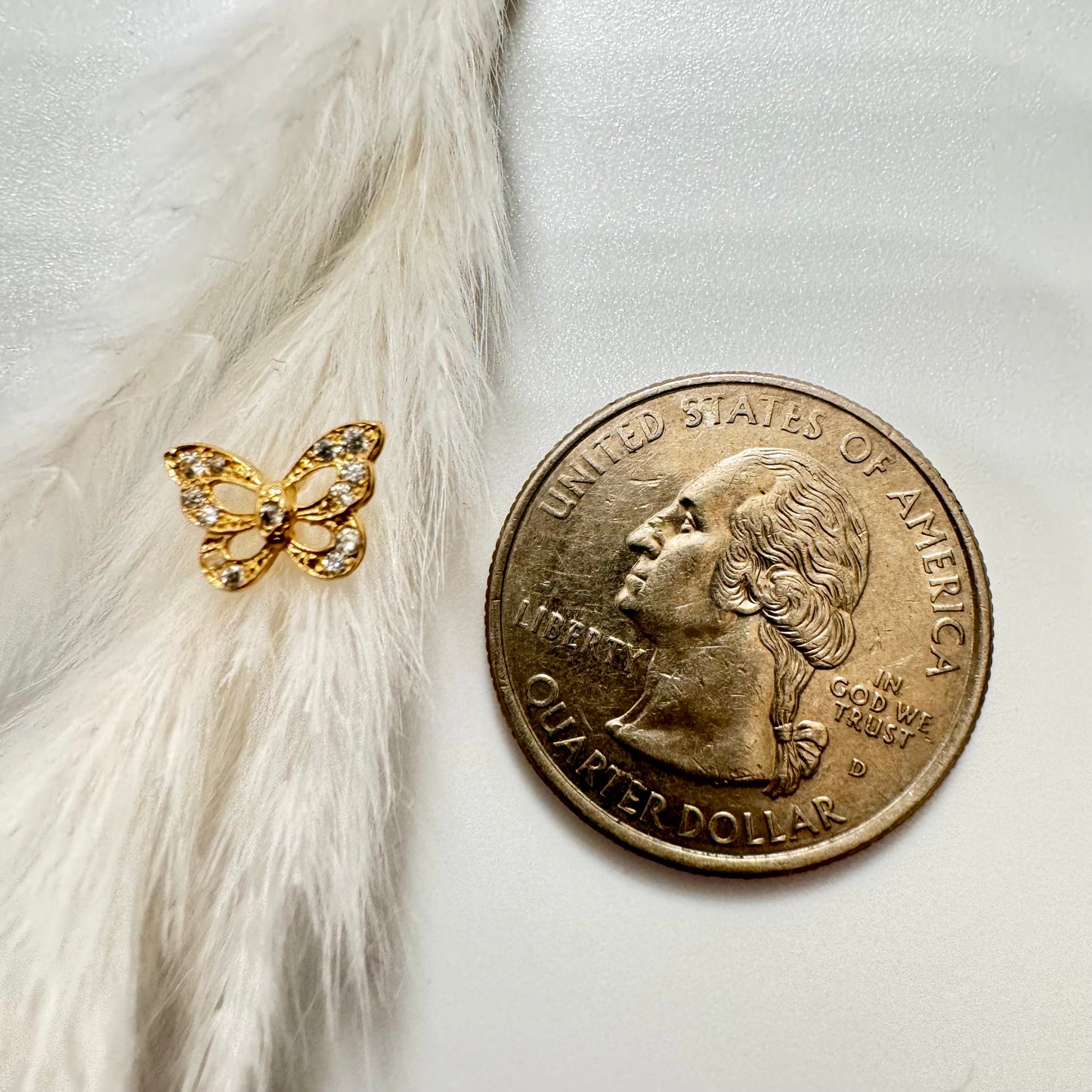 Monarch butterfly cubic zirconia earrings