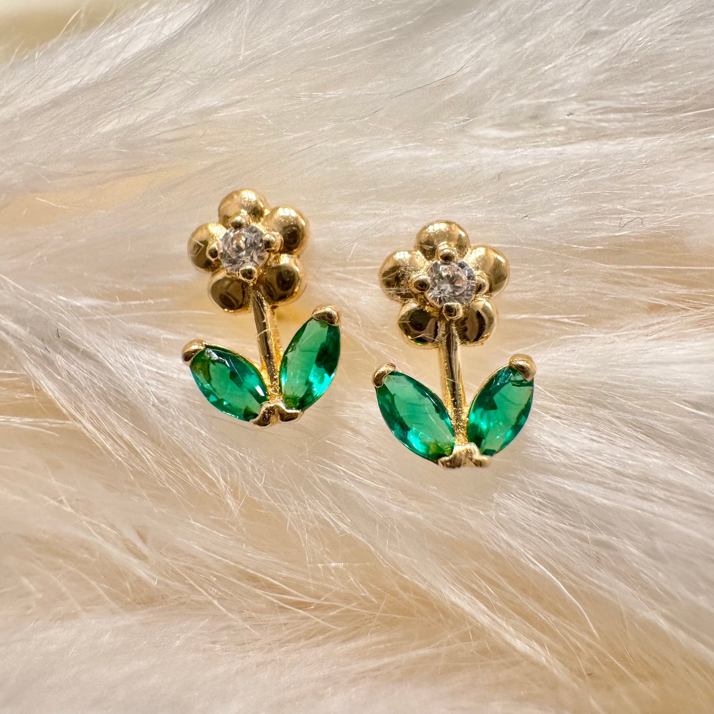 Small Stemmed Flower Earrings