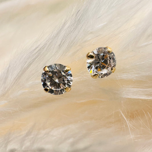 Small round cz earring 3mm