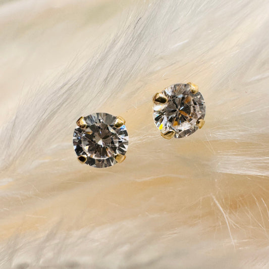 round cz earring 5mm