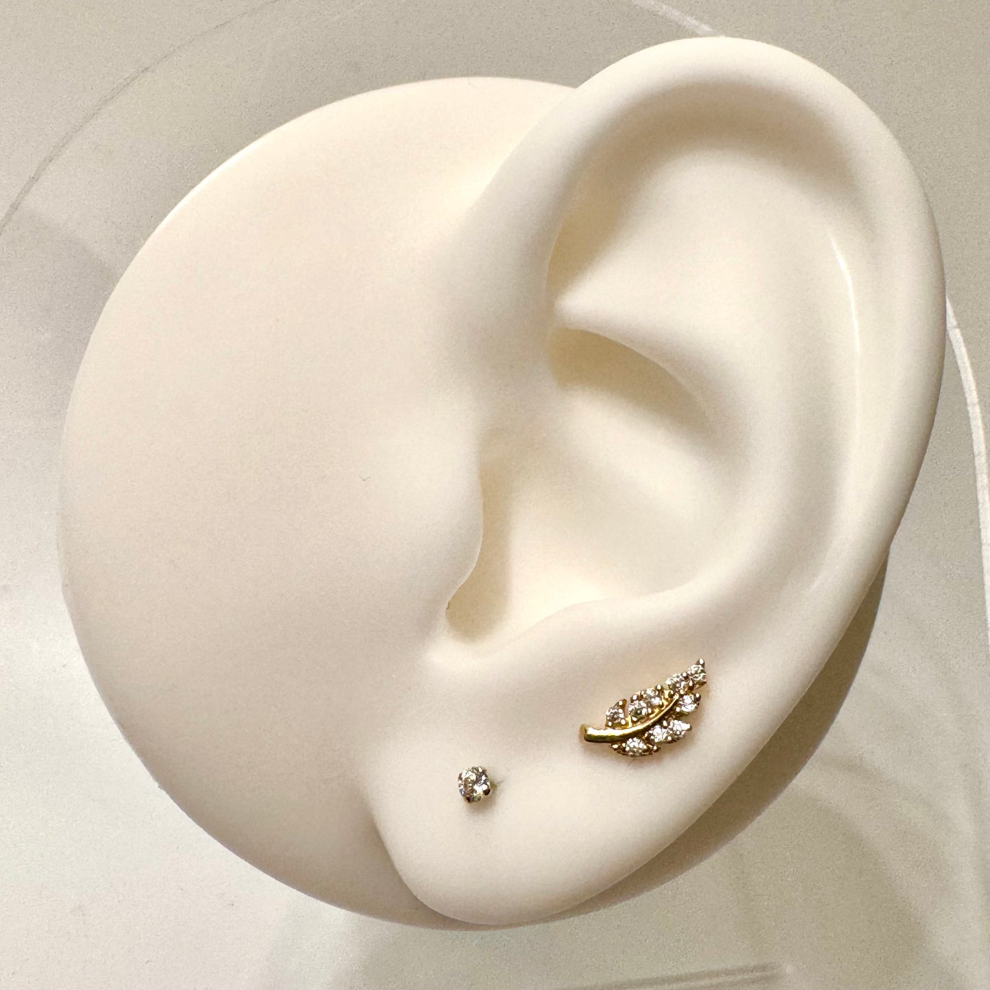 baby zirconia 2mm earrings