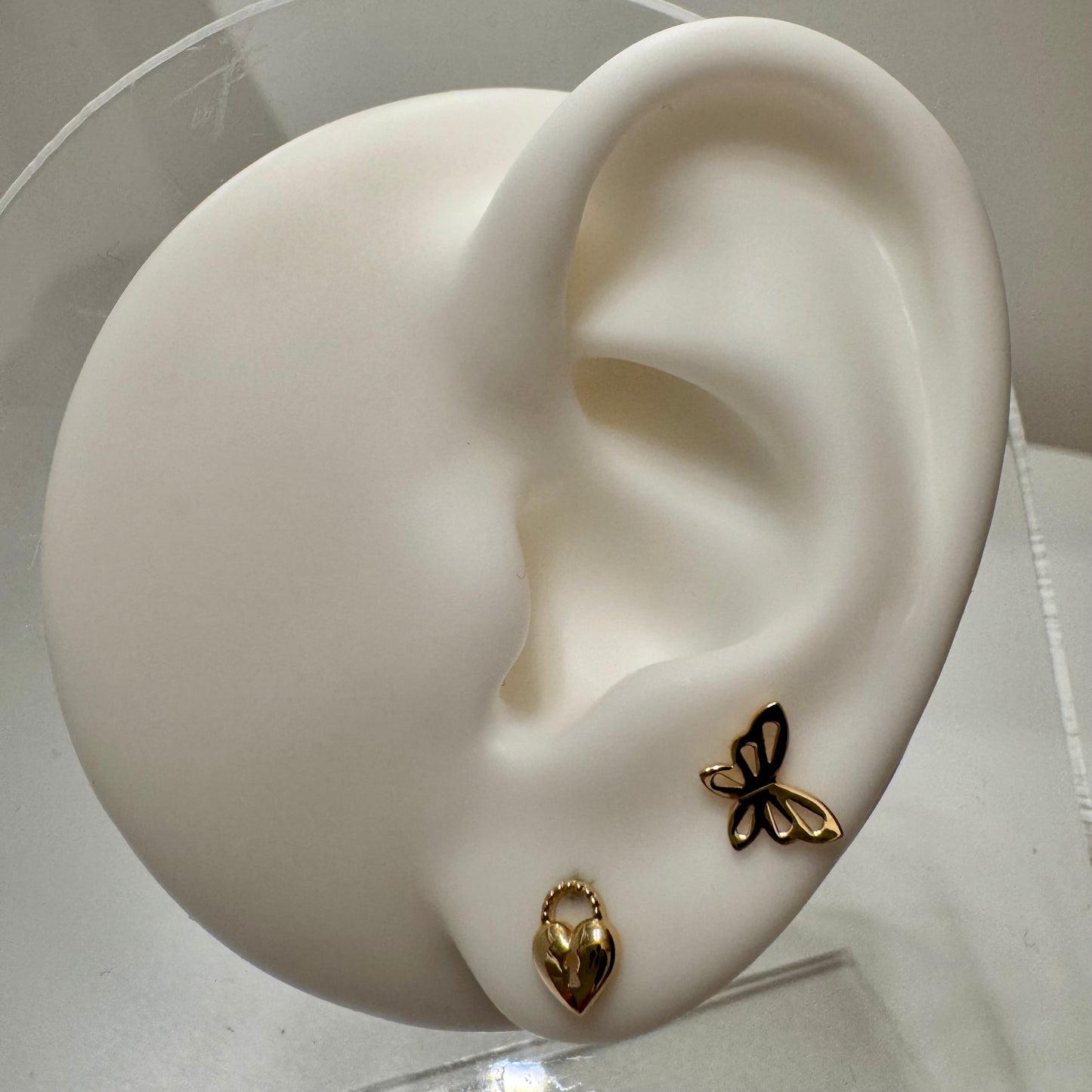 Mini Heart Lock Earring