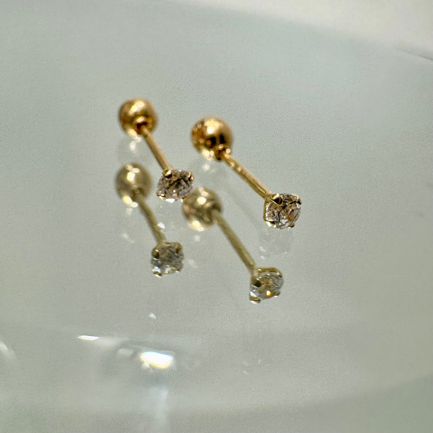 baby zirconia 2mm earrings